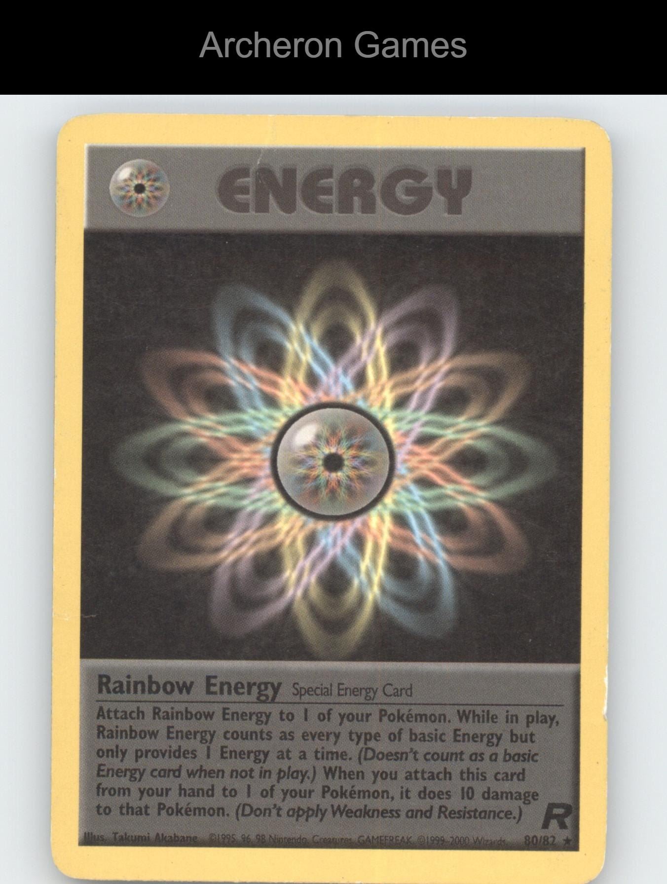 Pokemon Card Rainbow Energy TR 80/82 R Team Rocket Unlimited