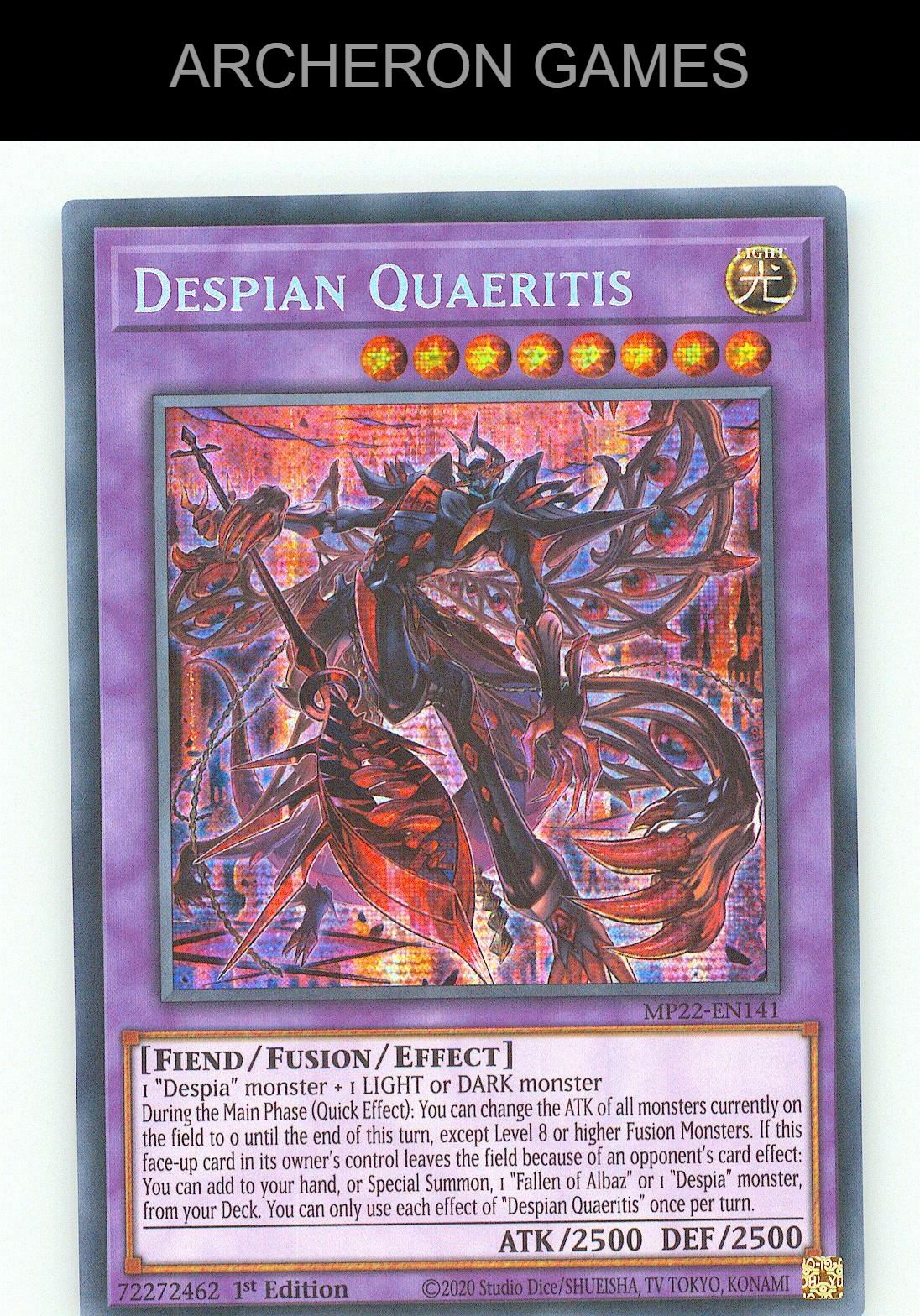 Despian Quaeritis SEC YUGIOH Card