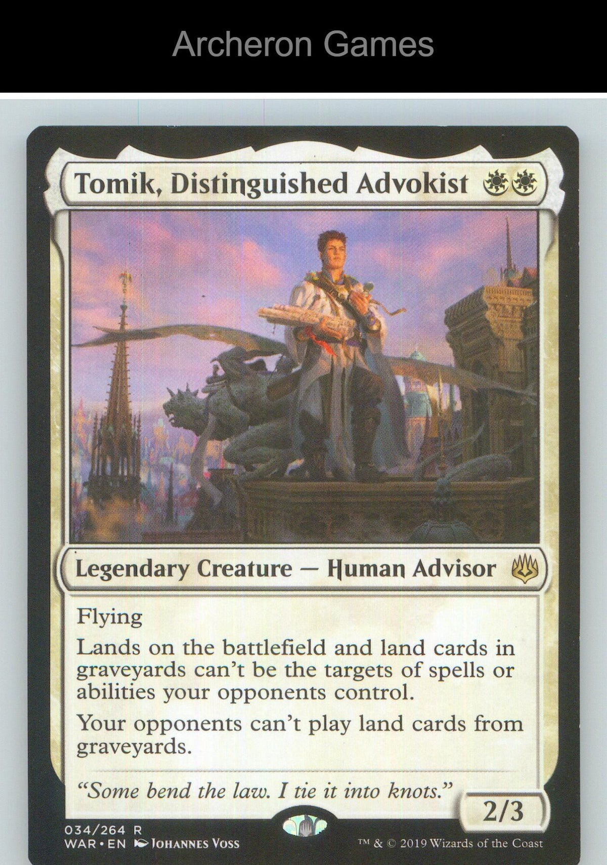 Tomik, Distinguished Advokist WAR 34 R MTG Card NM/EX+