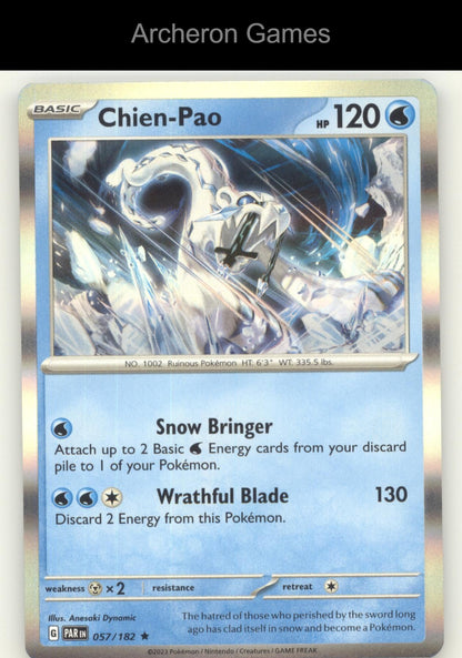 Pokemon Card Chien-Pao PAR 057/182 R Paradox Rift Holo