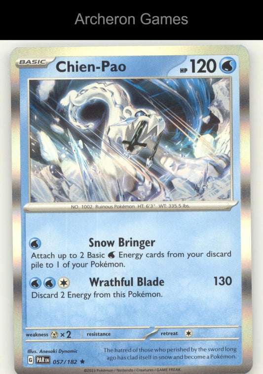 Pokemon Card Chien-Pao PAR 057/182 R Paradox Rift Holo