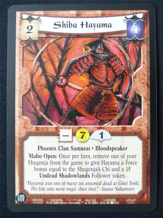 Shiba Hayama - WoE - Legend of the Five Rings L5R Card #135