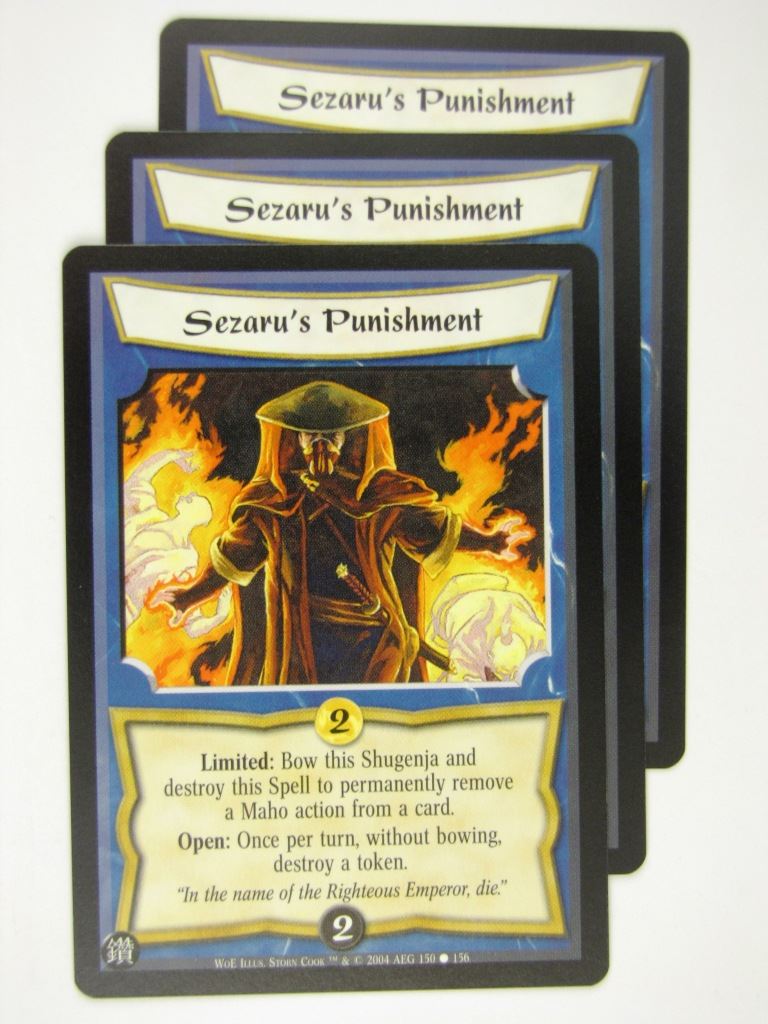 Vintage L5R Cards: SEZARU'S PUNISHMENT x3 # 16J97