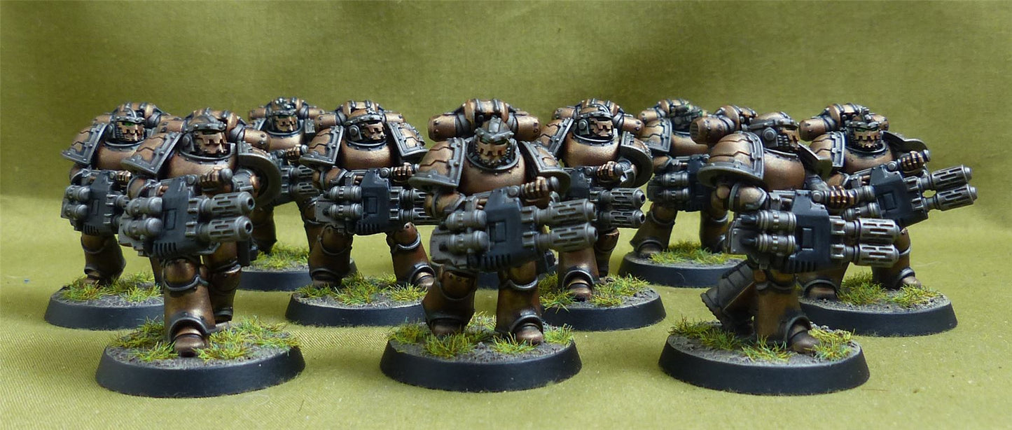 MKIII Tactical Squad with Upgrades set of 10 painted - Iron Hands - Warhammer Horus Heresy #2M5