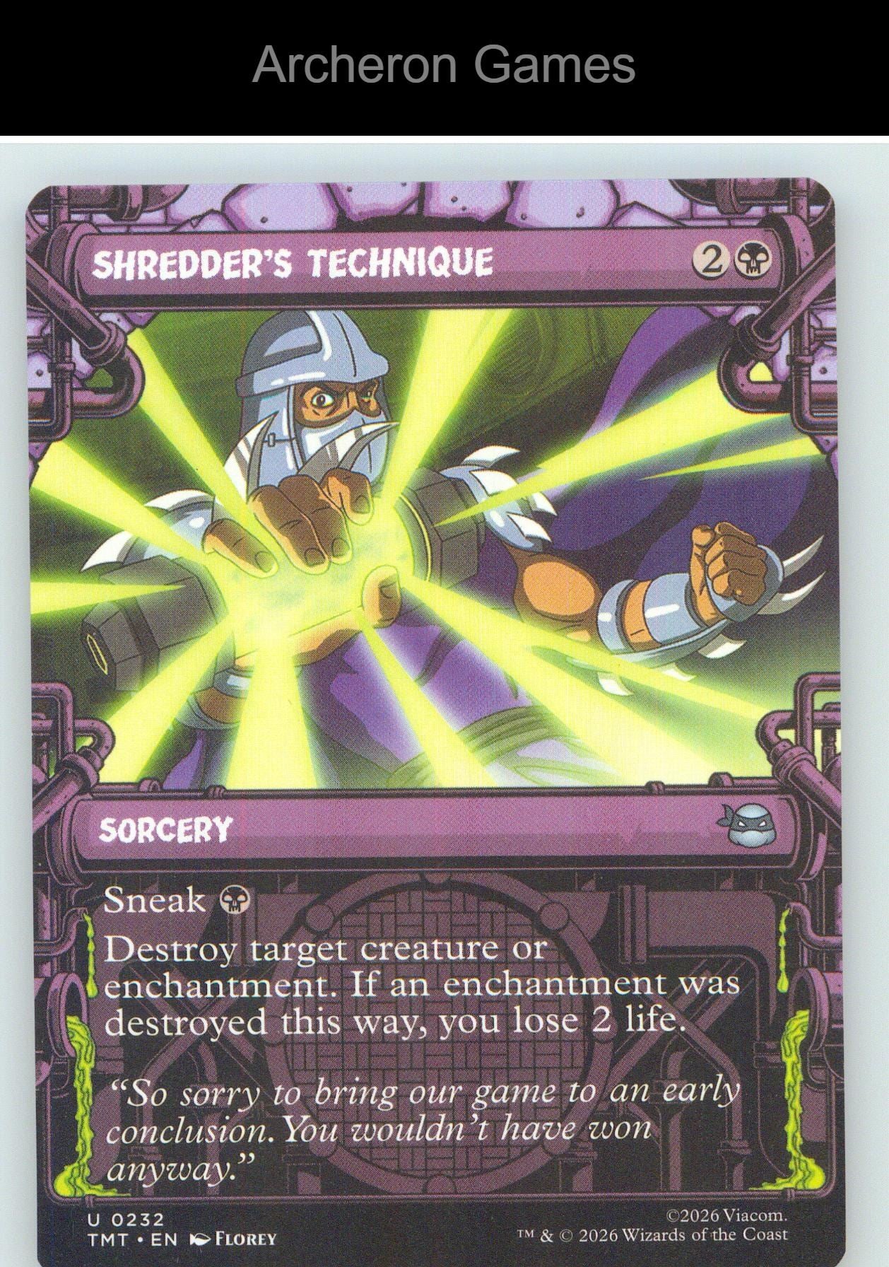 Shredder's Technique (Showcase) TMT 0232 UC MTG Card NM/EX+