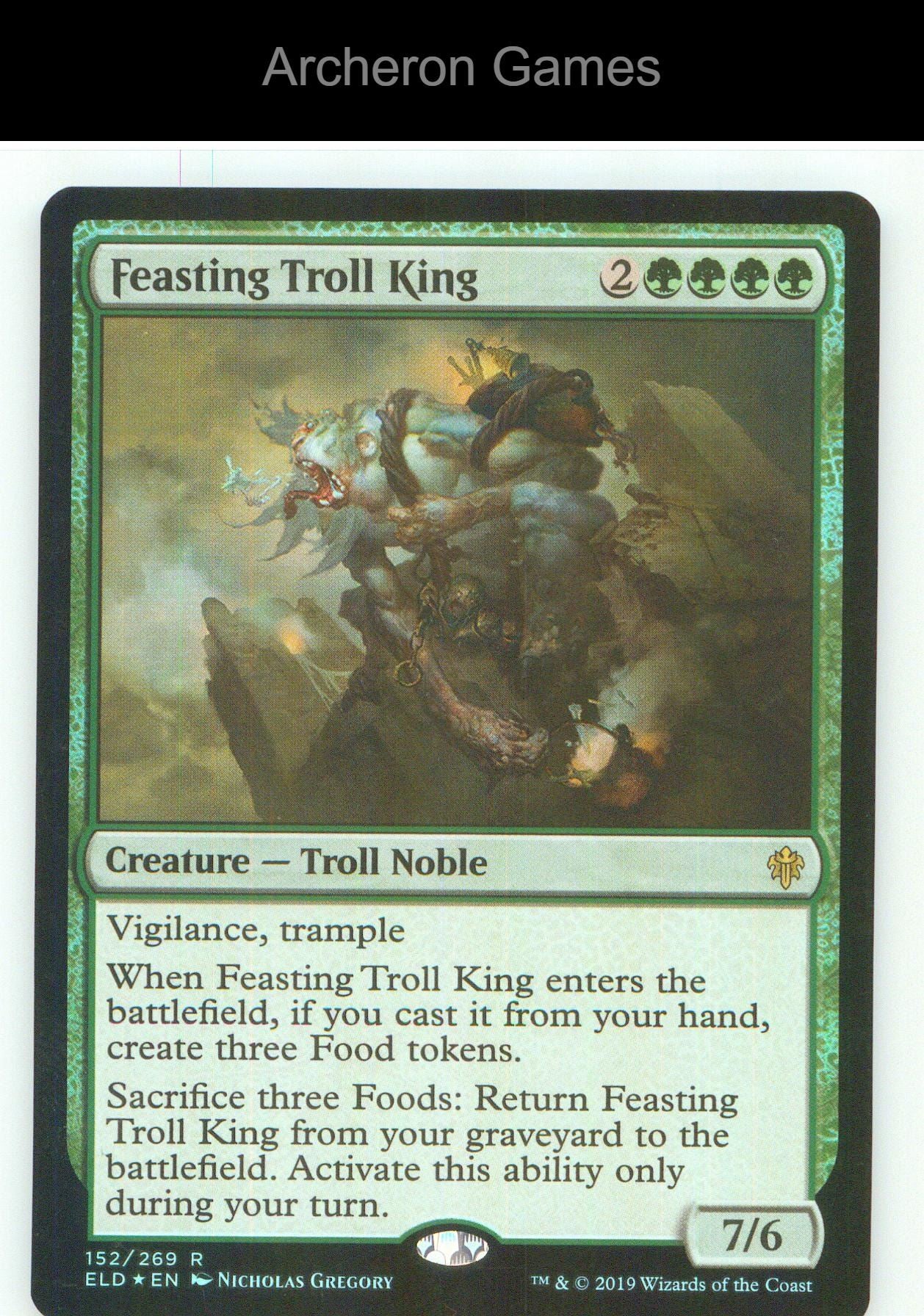 Feasting Troll King ELD 152 R MTG Card NM/EX+ Foil