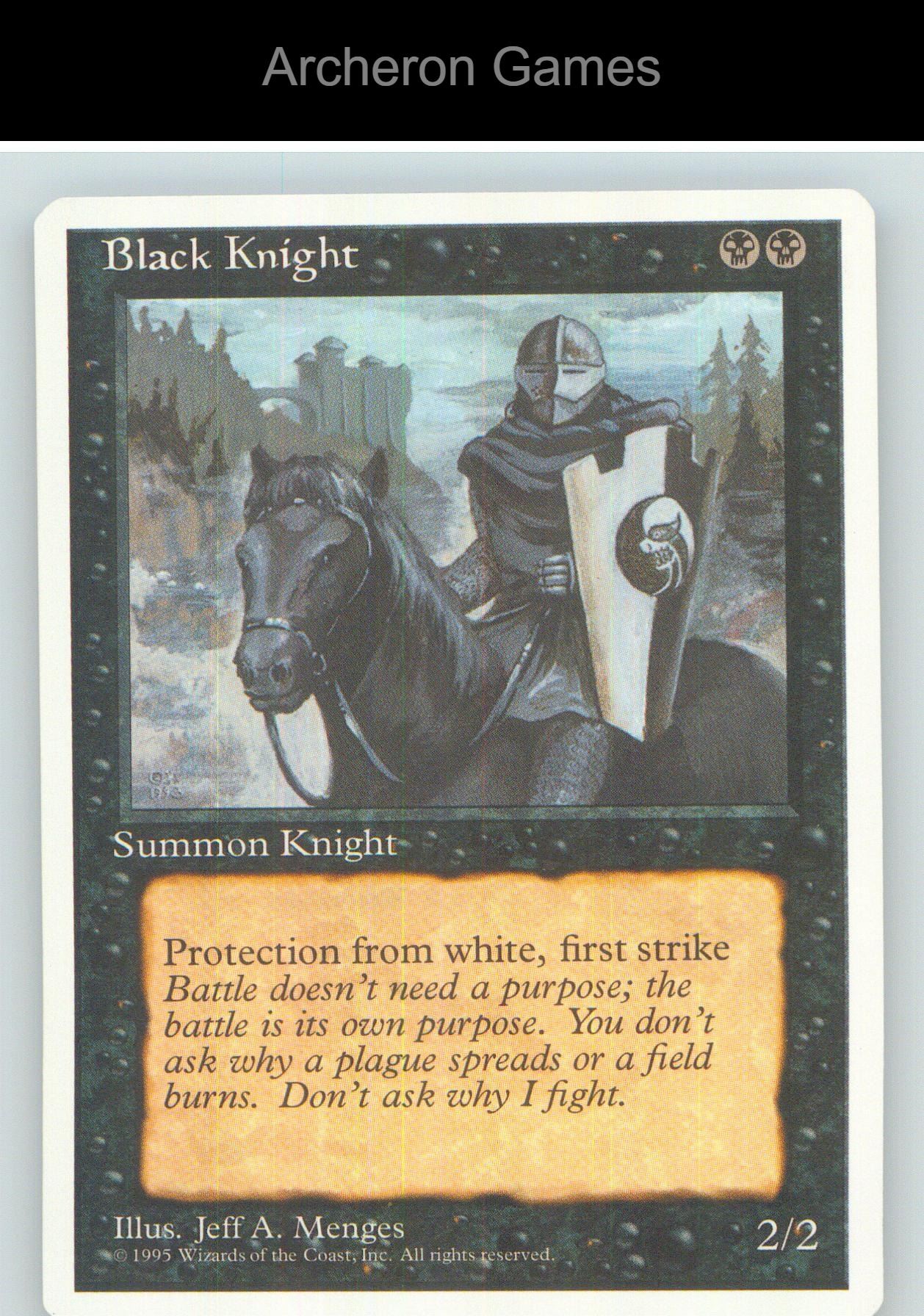 Black Knight SUM 95 UC MTG Card NM/EX+