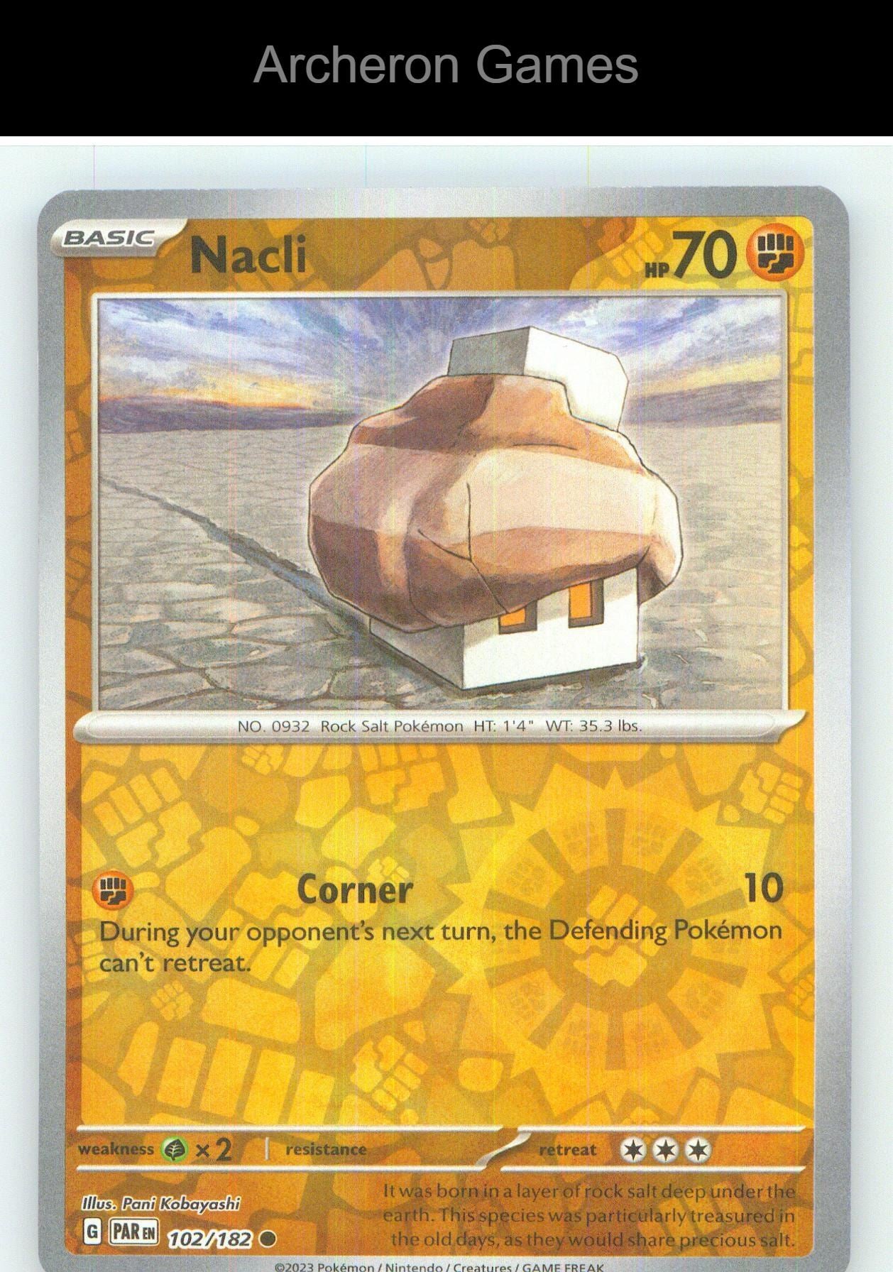 Pokemon Card Nacli PAR 102/182 C Paradox Rift Reverse Holo