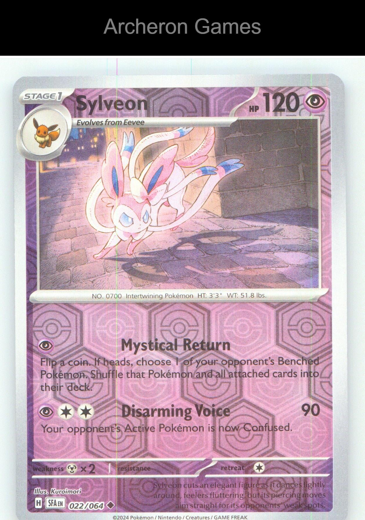Pokemon Card Sylveon SFA 022/064 UC Shrouded Fable Reverse Holo