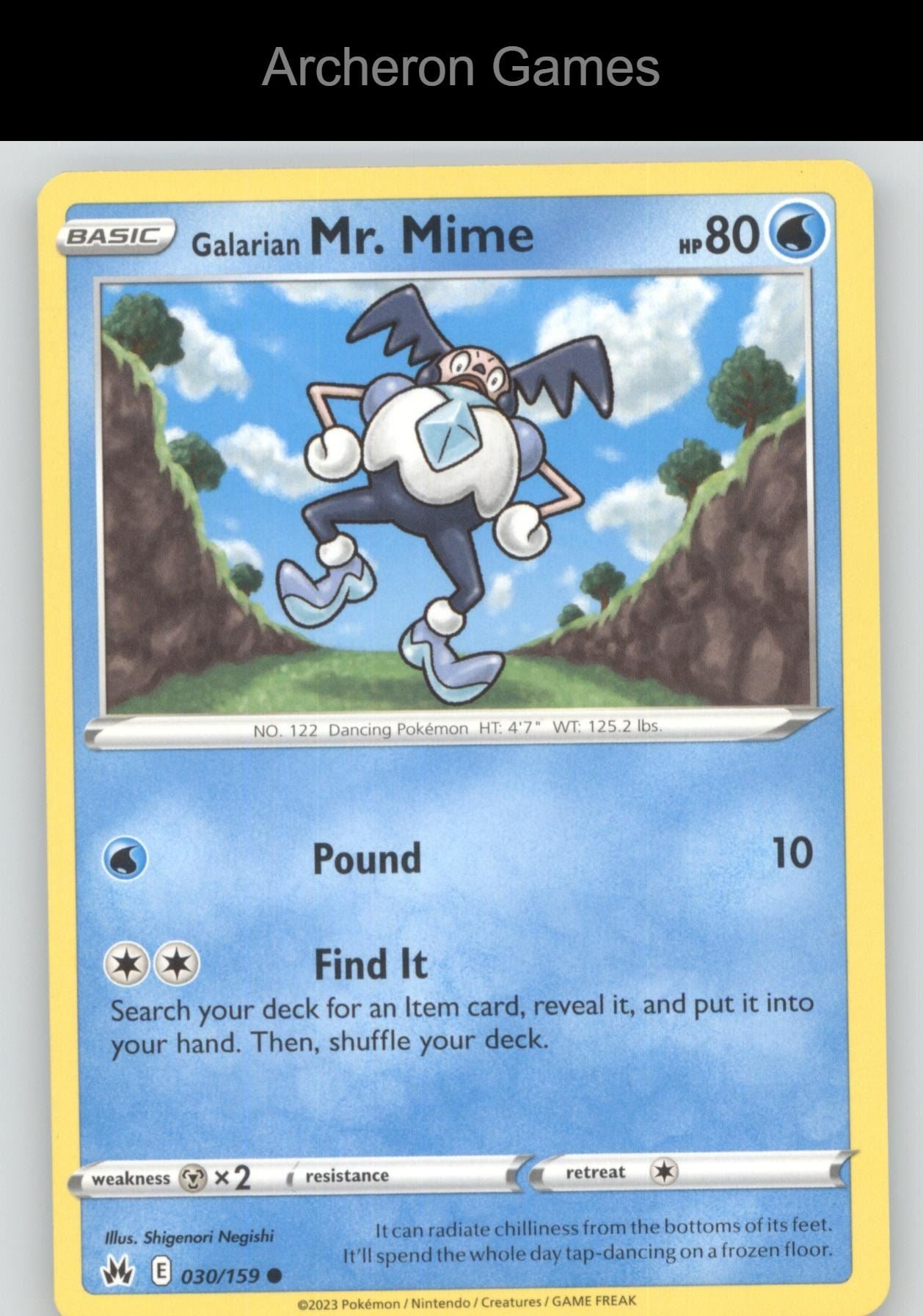 Pokemon Card Galarian Mr. Mime CRZ 030/159 C Crown Zenith