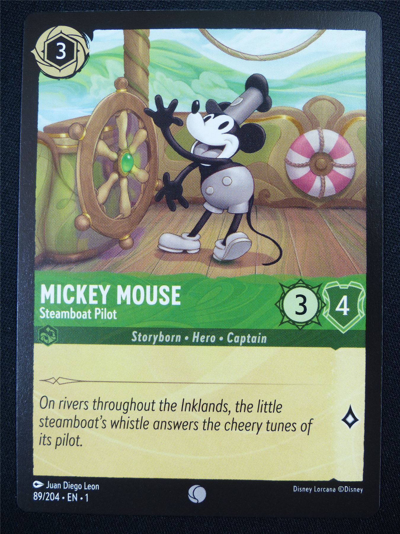 Mickey Mouse Steamboat Pilot 89/204 - Lorcana Card #4RA