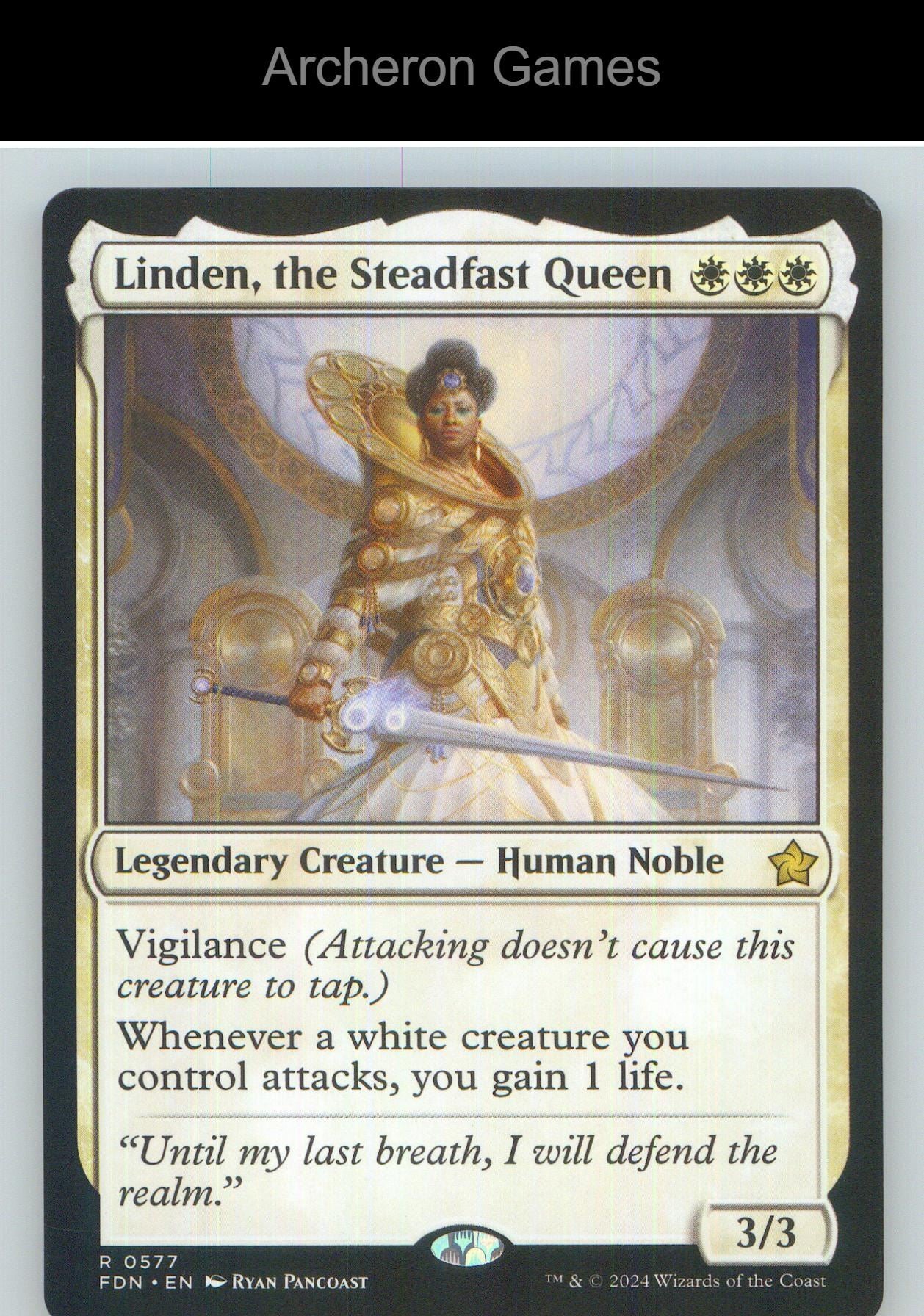 Linden, the Steadfast Queen FDN 577 R MTG Card NM/EX+