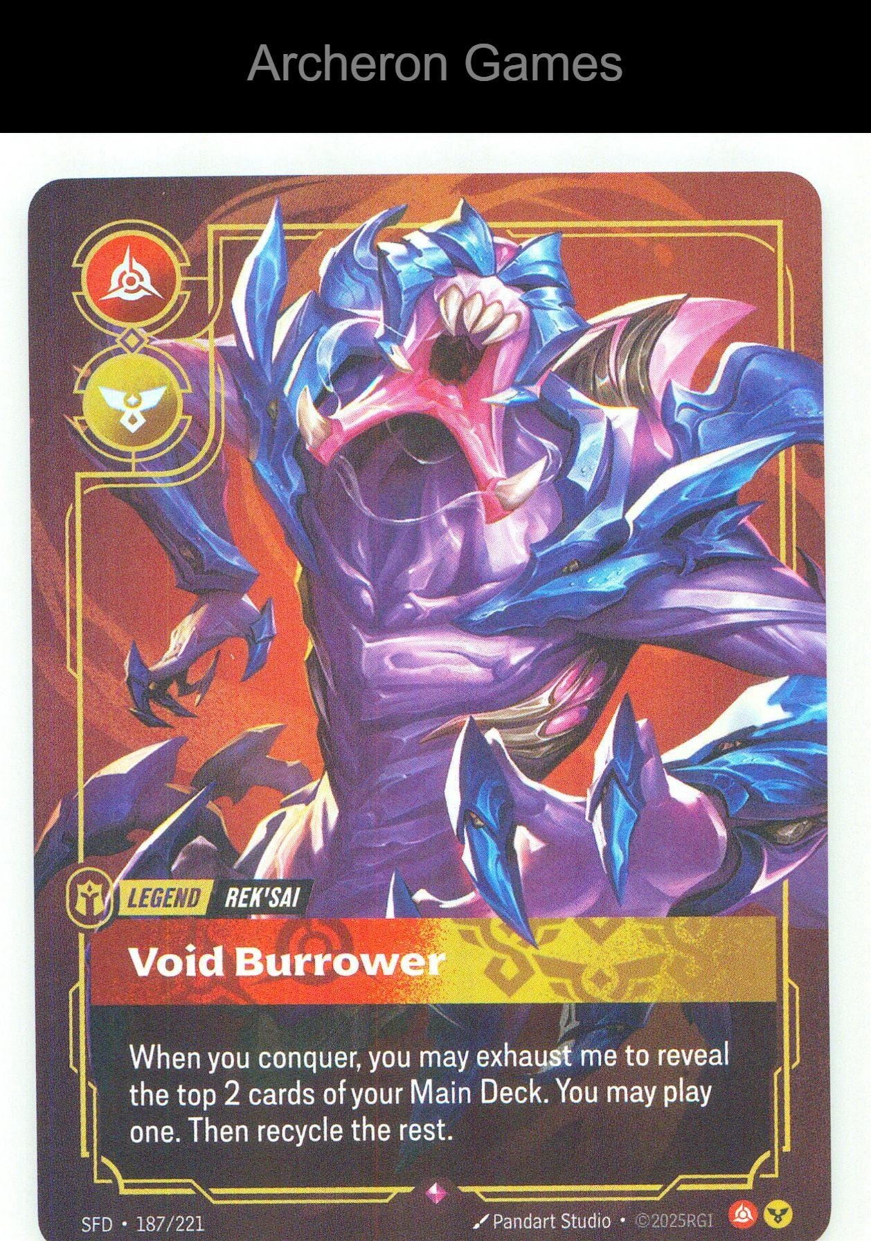 Rek'sai - Void Burrower SFD 187/221 R Spiritforged Riftbound Card Foil
