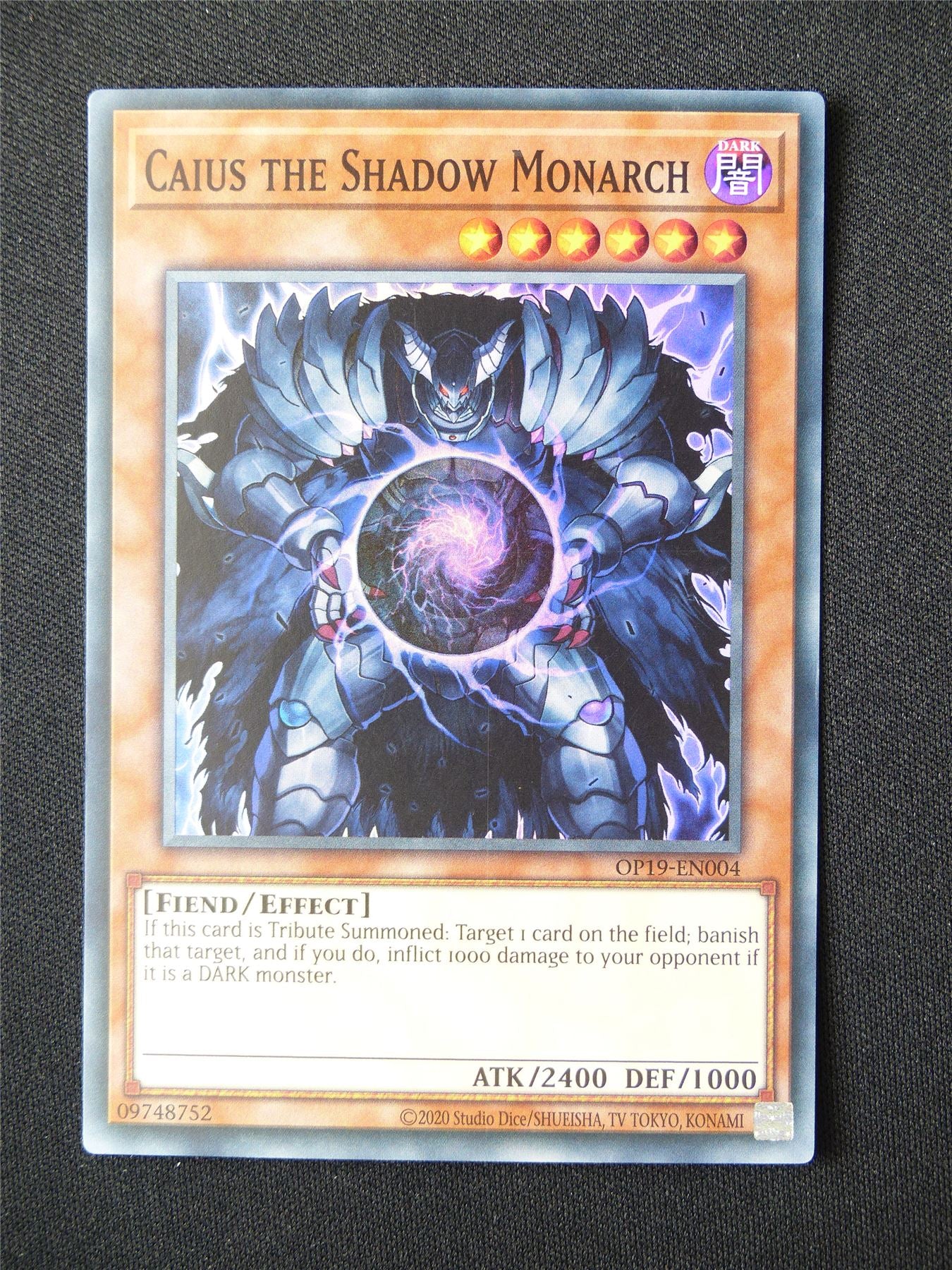 Caius the Shadow Monarch OP19 Super Rare - Yugioh Card #5SK