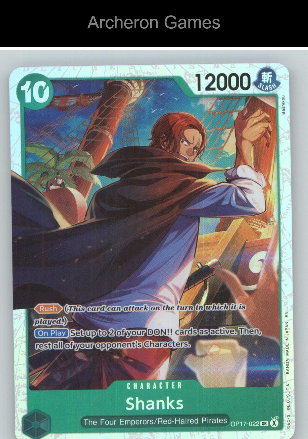 Shanks (022) OP17-022 One Piece Card NM/EX+ Foil