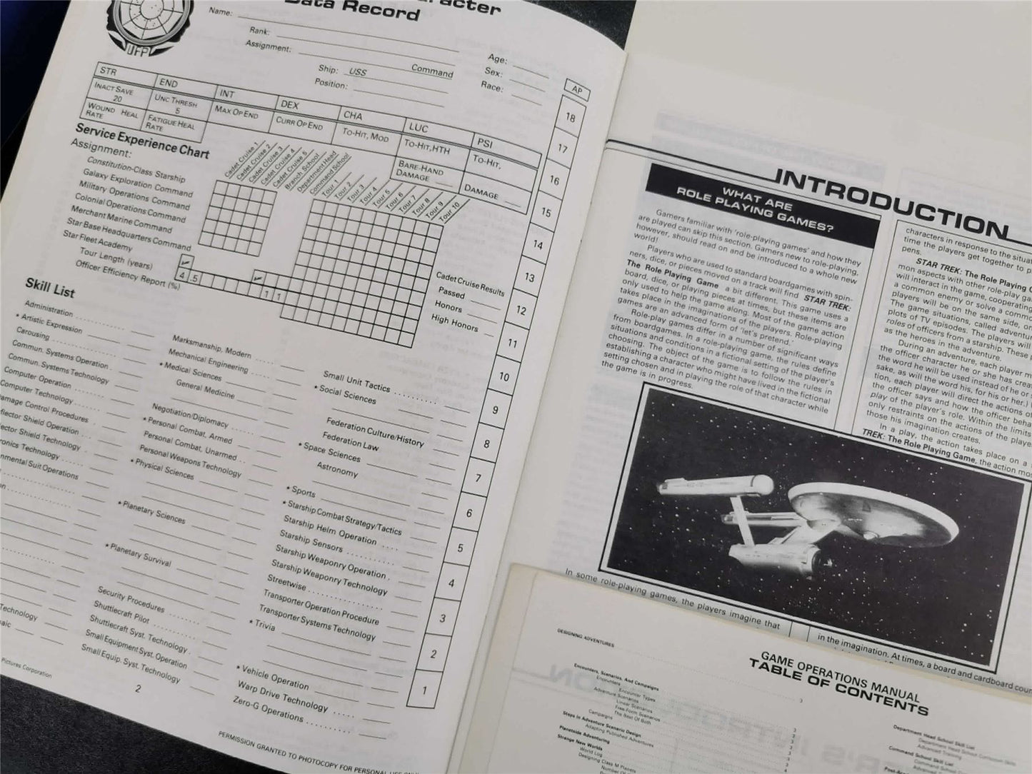 Star Trek: Star Fleet Officer's Manual/Orientation Sourcebook &Operational Manual Booklets - Roleplaying Game #1NH