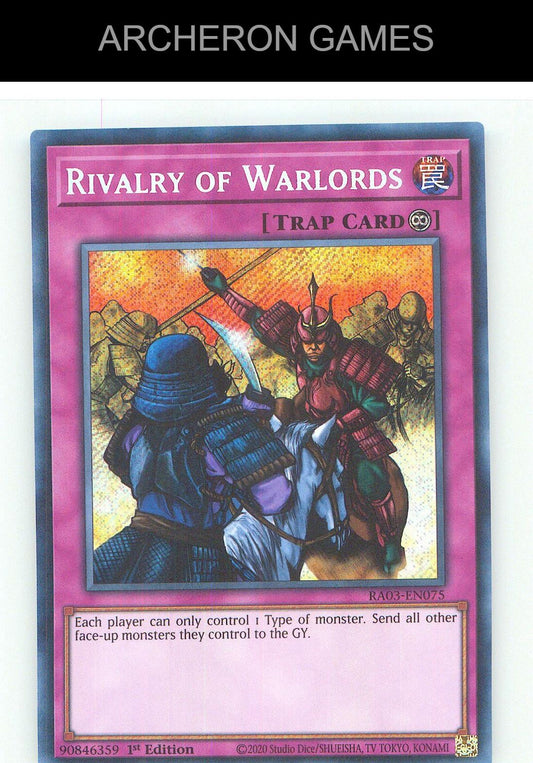 Rivalry of Warlords (Secret Rare) SEC YUGIOH Card 1st Edition