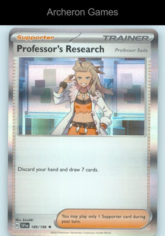 Pokemon Card Professor's Research (Professor Sada) SVI 189/198 Scarlet & Violet
