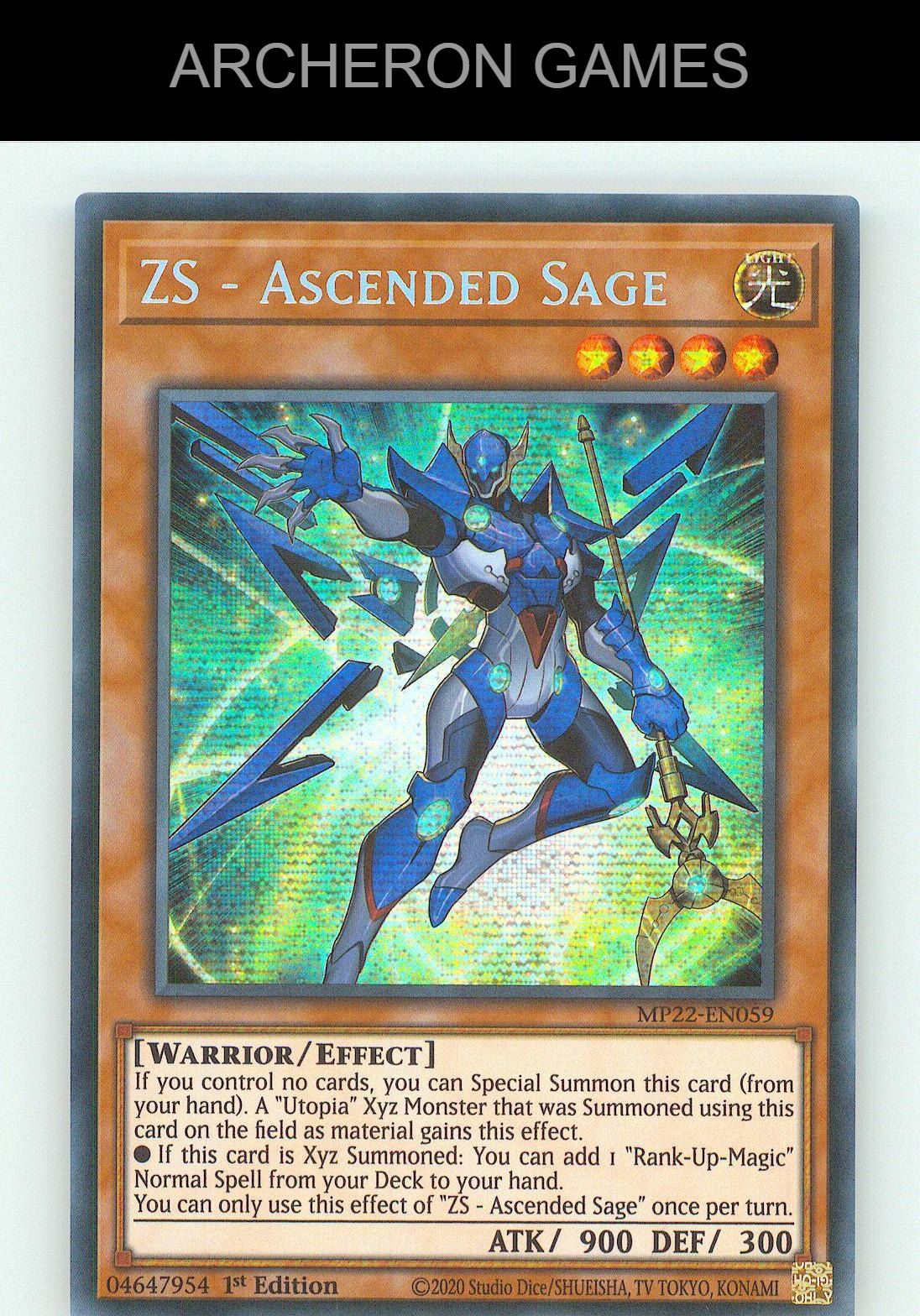 ZS - Ascended Sage SEC YUGIOH Card