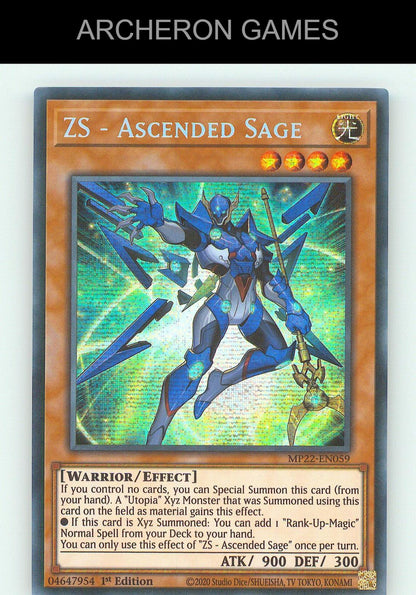 ZS - Ascended Sage SEC YUGIOH Card