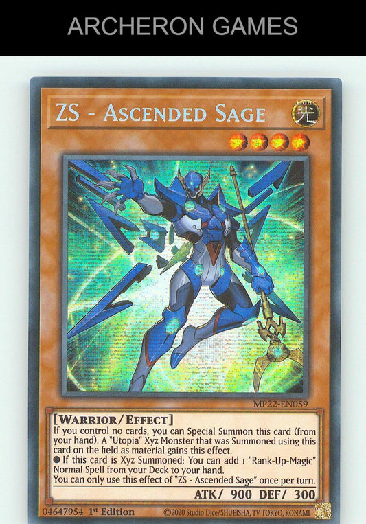 ZS - Ascended Sage SEC YUGIOH Card