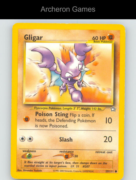 Pokemon Card Gligar N1 59/111 C Neo Genesis Unlimited