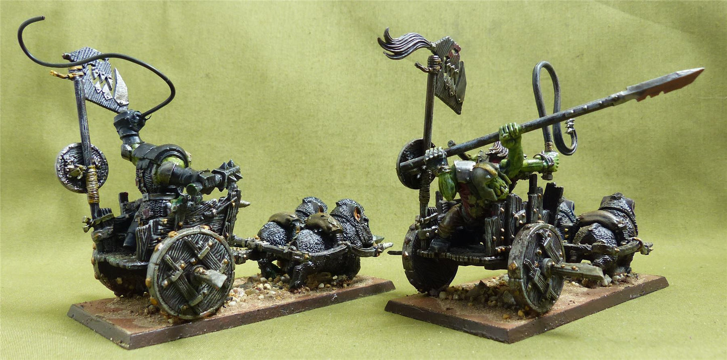 Orc Boar Chariots painted - Orcs and Goblins - Warhammer Old World #FP