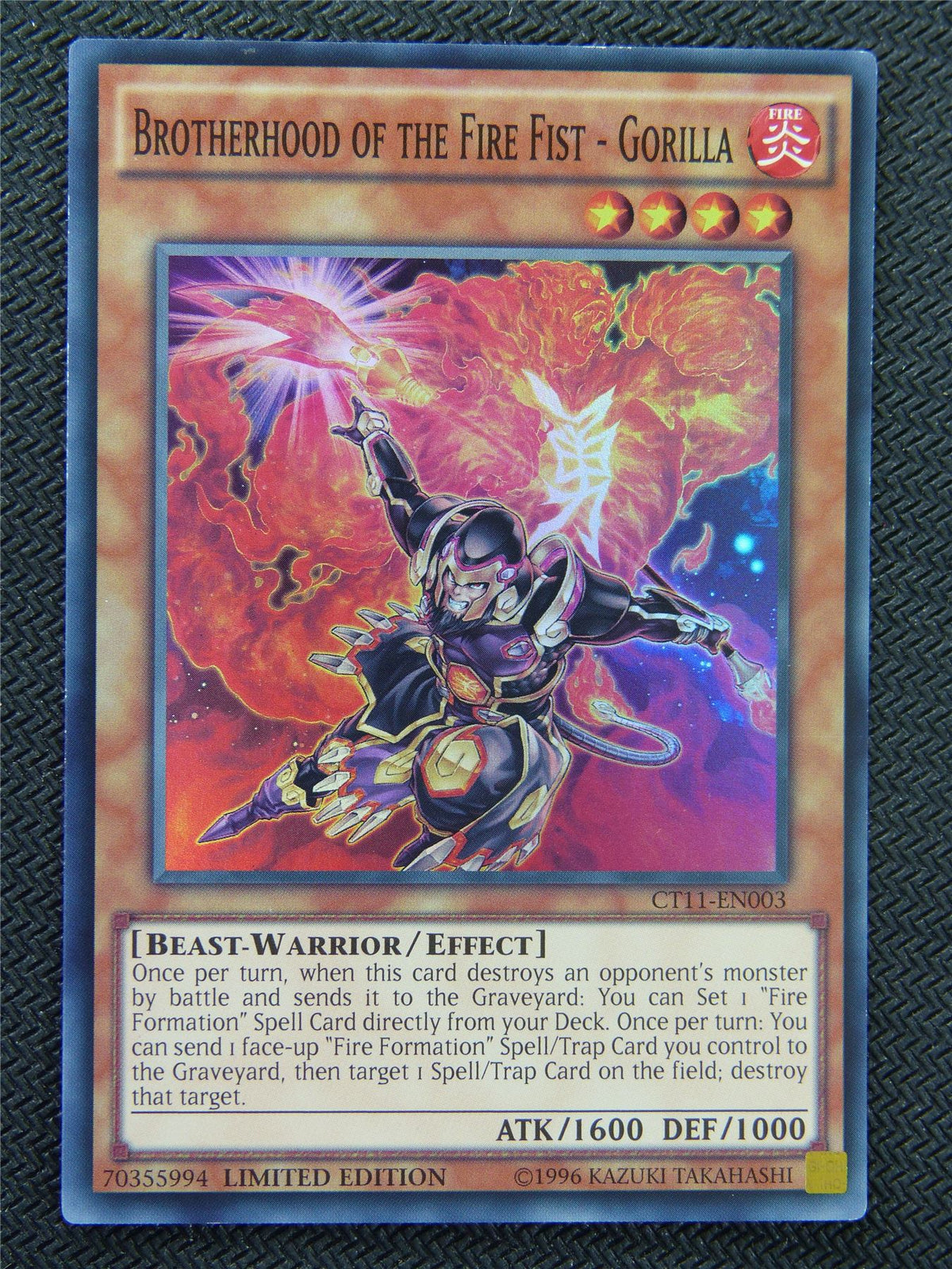Brotherhood Of The Fire Fist - Gorilla CT11 Super Rare - Lim ed - Yugioh Card #8OI