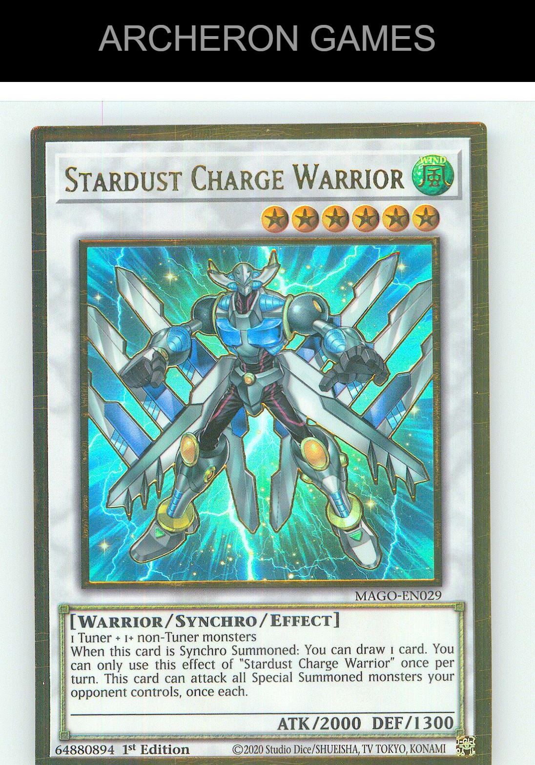 Stardust Charge Warrior Premium Gold Rare YUGIOH Card 1st Edition