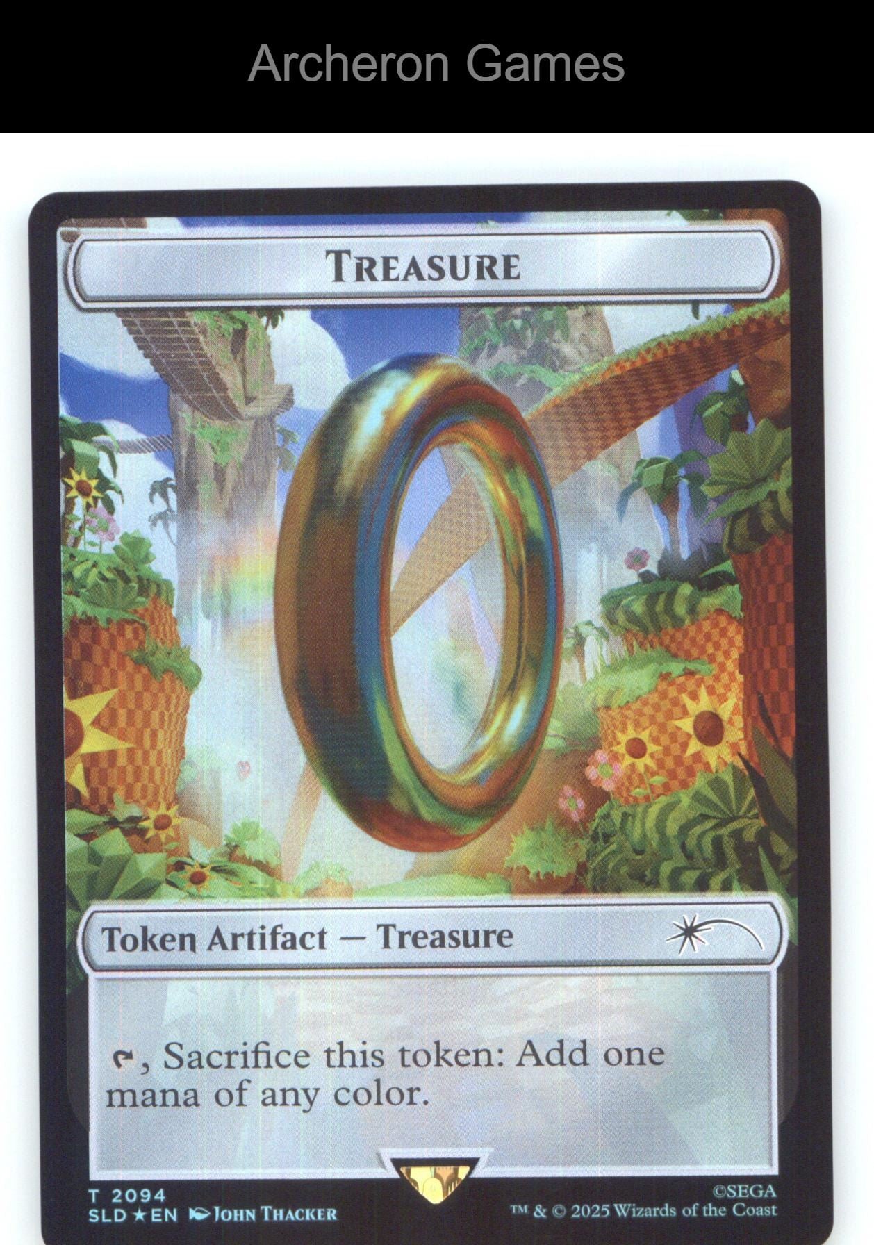 Treasure Token (2094) (Rainbow Foil) SLD 2094 HOLO Token MTG Card NM/EX+