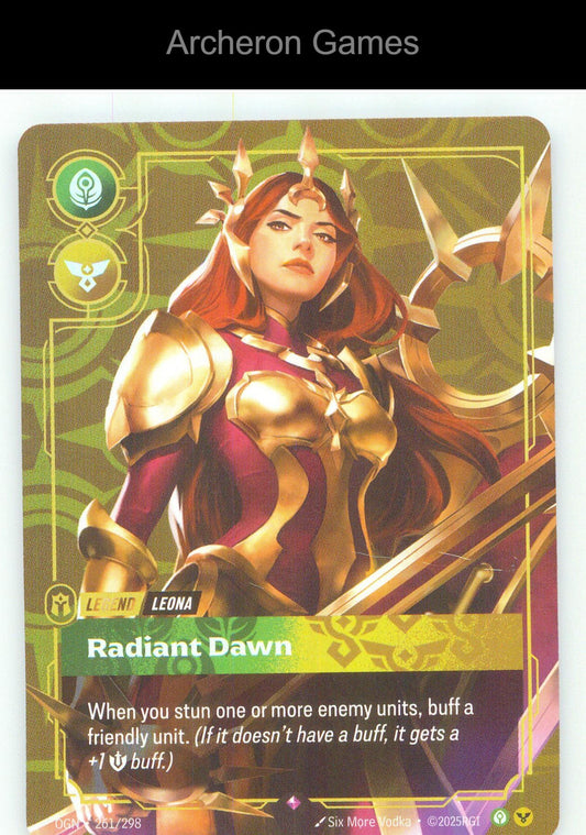 Leona - Radiant Dawn OGN 261/298 R Origins Riftbound Card Foil