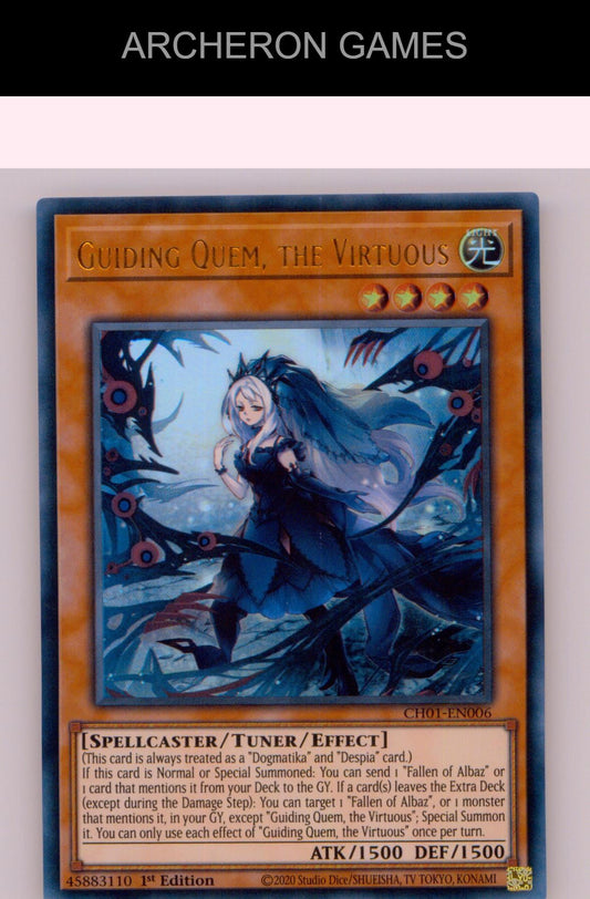 Guiding Quem, the Virtuous Ultra Rare YUGIOH Card 1st Edition