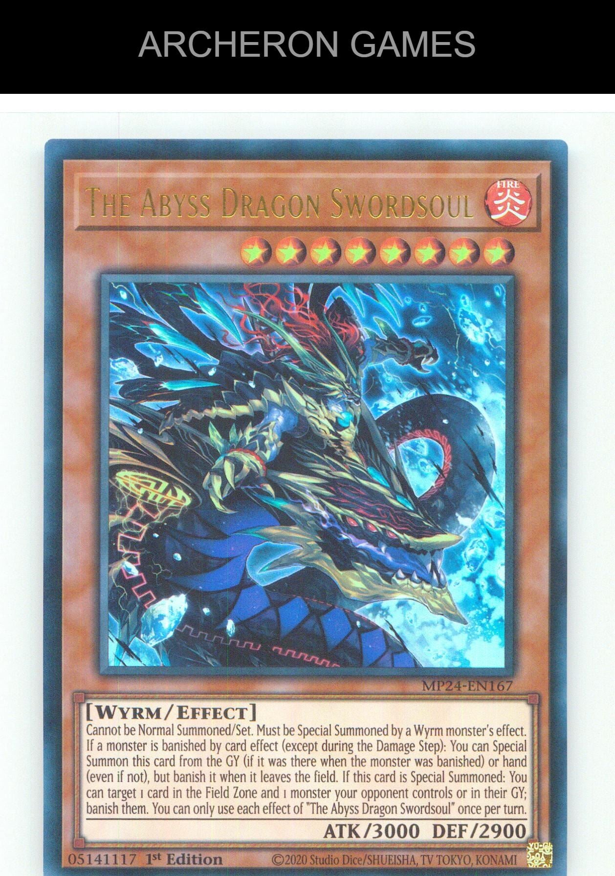 The Abyss Dragon Swordsoul UR YUGIOH Card 1st Edition