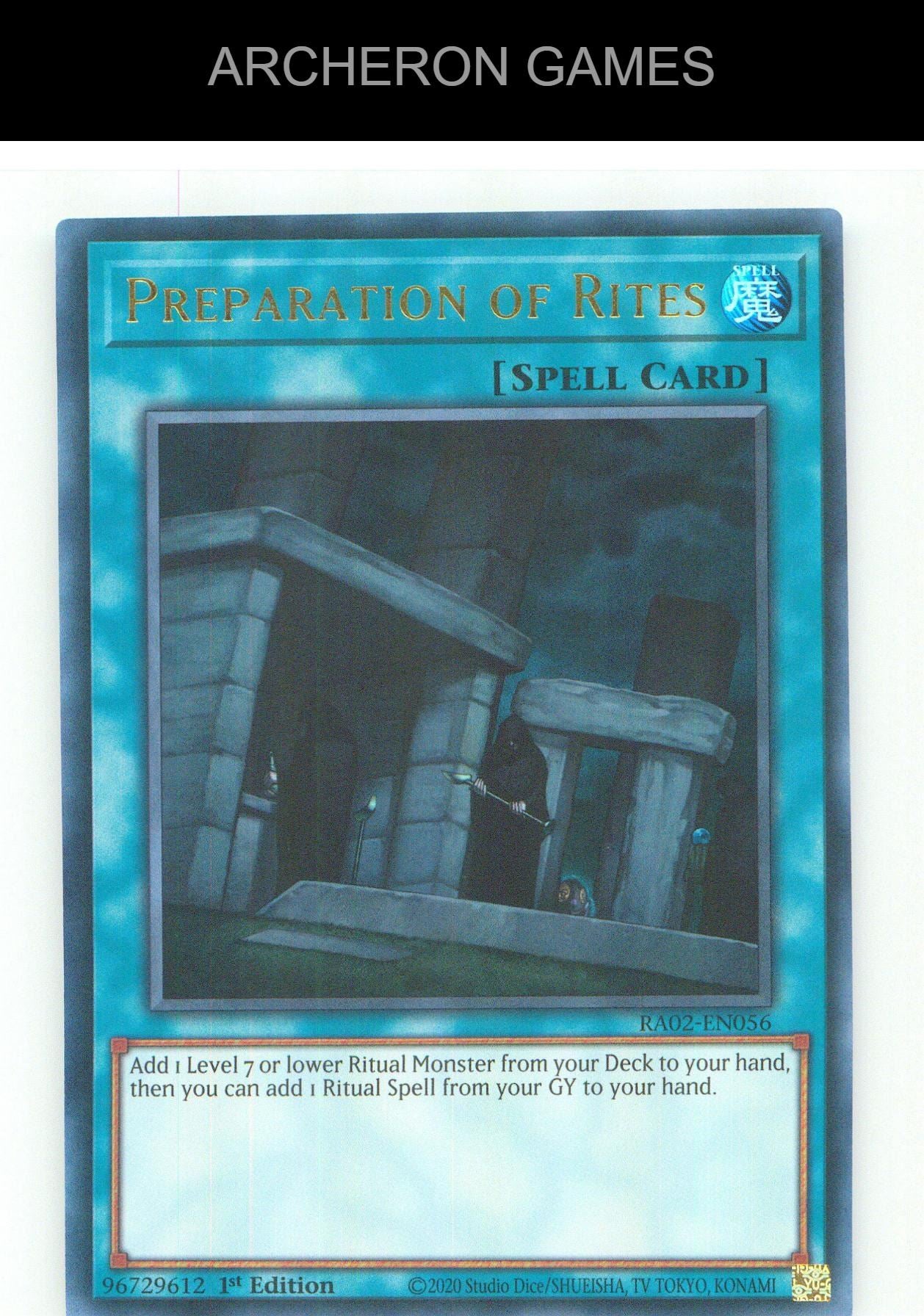 Preparation of Rites (UR) UR YUGIOH Card 1st Edition