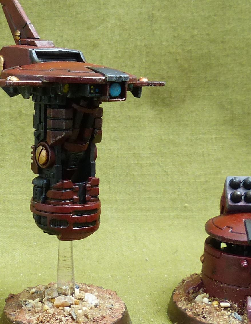 Recon Drone and tactical support turrets painted - Tau Empire - Warhammer 40K #F8