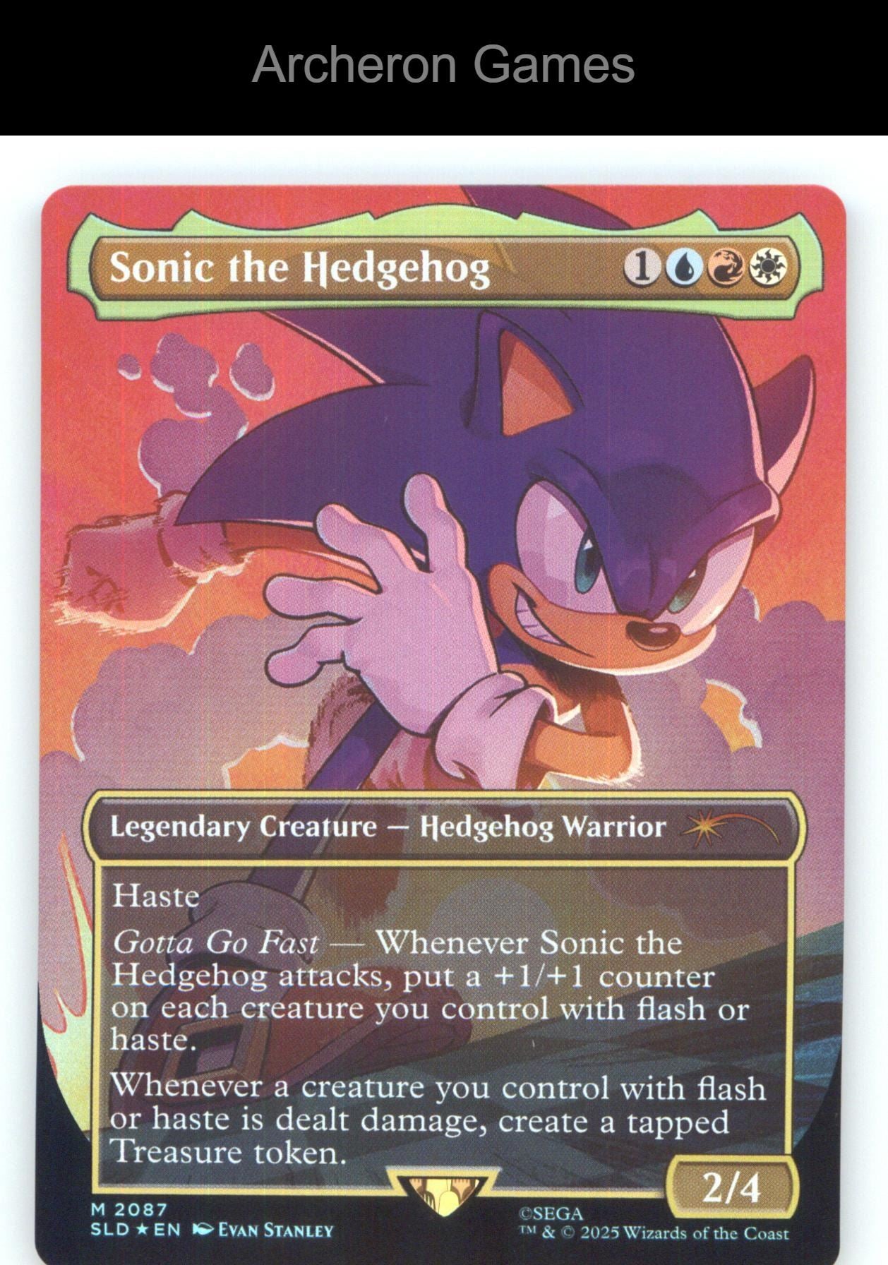 Sonic the Hedgehog (Rainbow Foil) SLD 2087 HOLO Mythic MTG Card NM/EX+