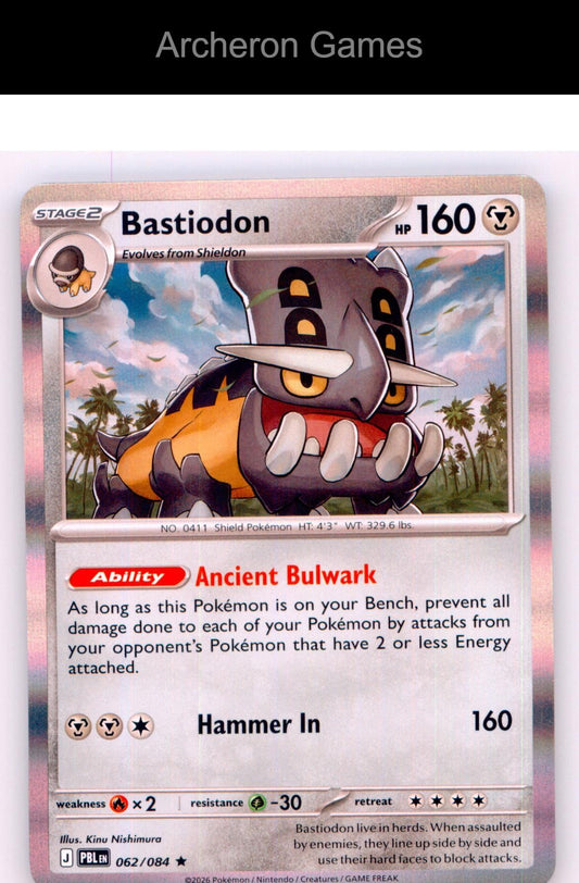 Pokemon Card Bastiodon ME05 062/084 R Pitch Black Holo