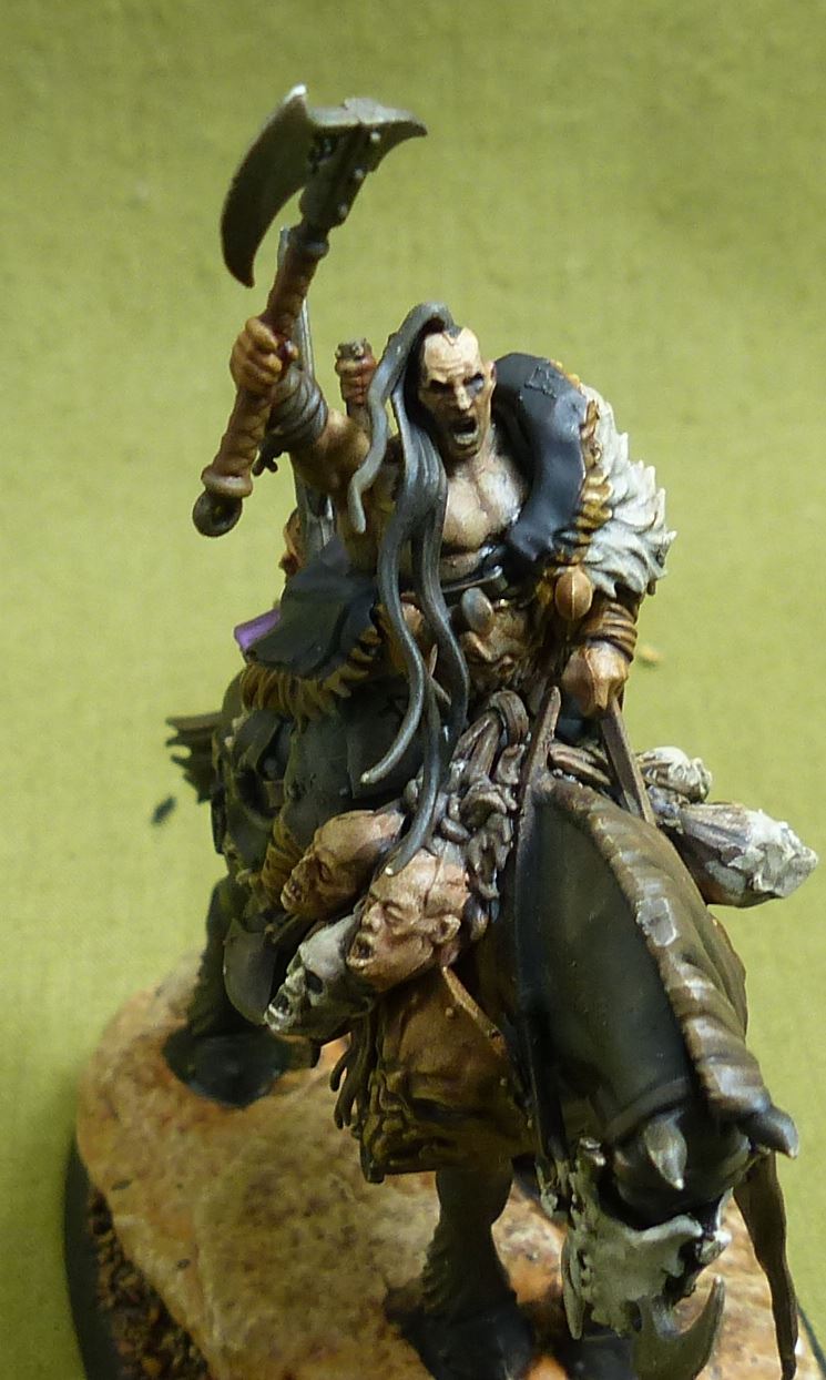 Darkoath Chieftain on Warsteed painted - Slaves to Darkness - Warhammer AoS #17C