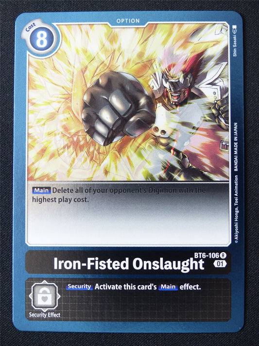 Iron-Fisted Onslaught BT6-106 R Foil - Digimon Card #18V