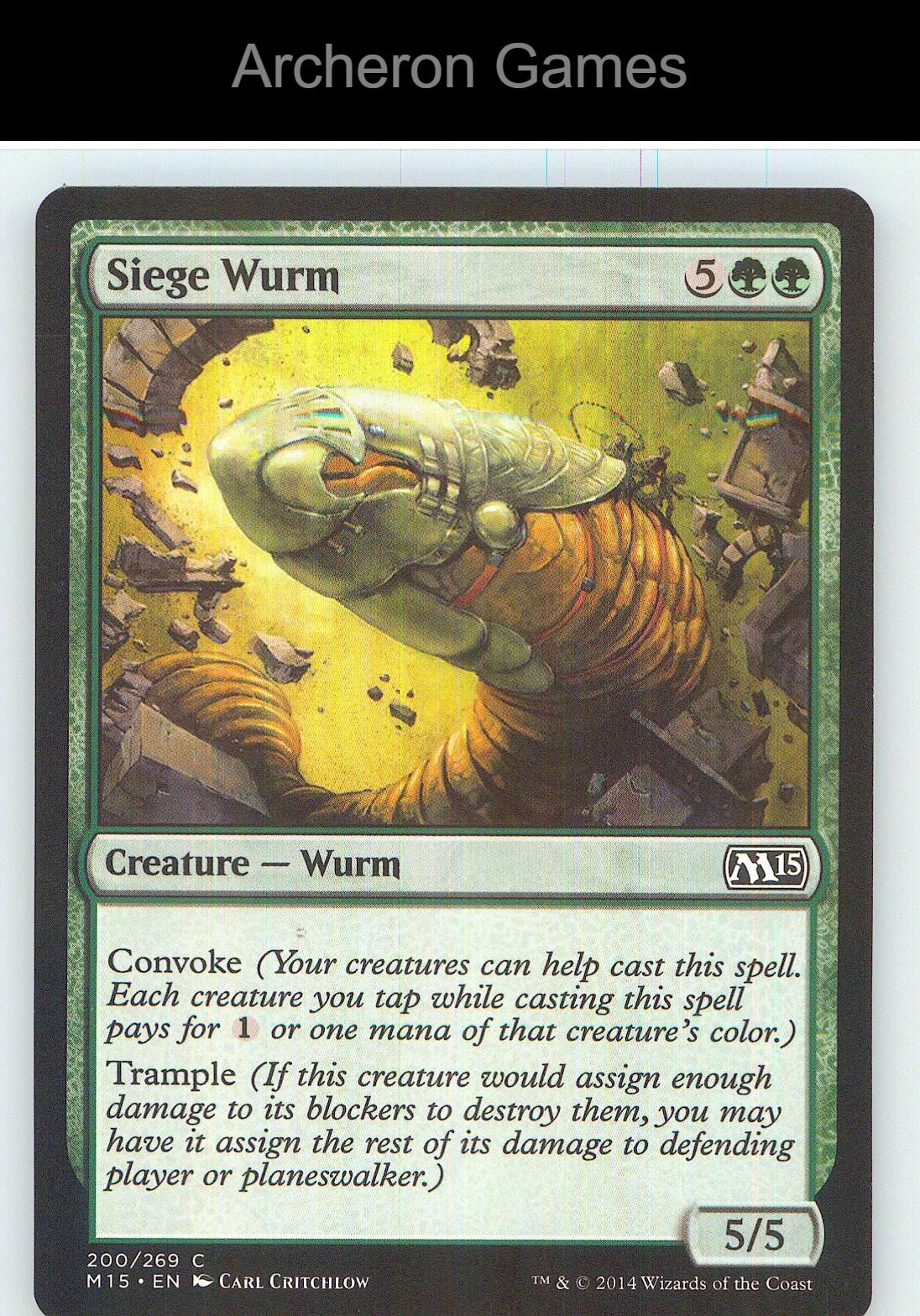 Siege Wurm M15 200 C MTG Card NM/EX+