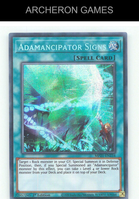 Adamancipator Signs Prismatic Secret Rare YUGIOH Card 1st Edition