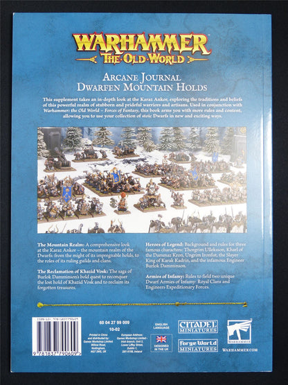 Arcane Journal: Dwarfen Mountain Holds - Warhammer The Old World Softback #6N6