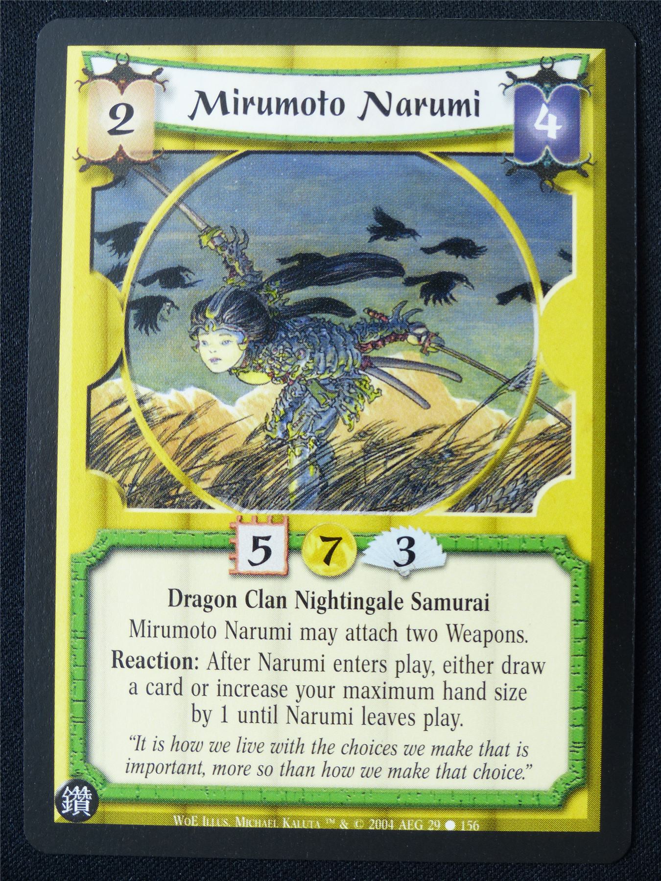 Mirumoto Narumi - WoE - Legend of the Five Rings L5R Card #13B