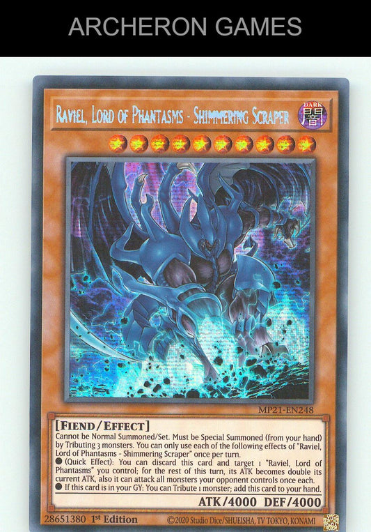 Raviel, Lord of Phantasms - Shimmering Scraper SEC YUGIOH Card