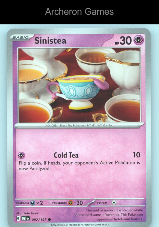 Pokemon Card Sinistea OBF 097/197 C Obsidian Flames