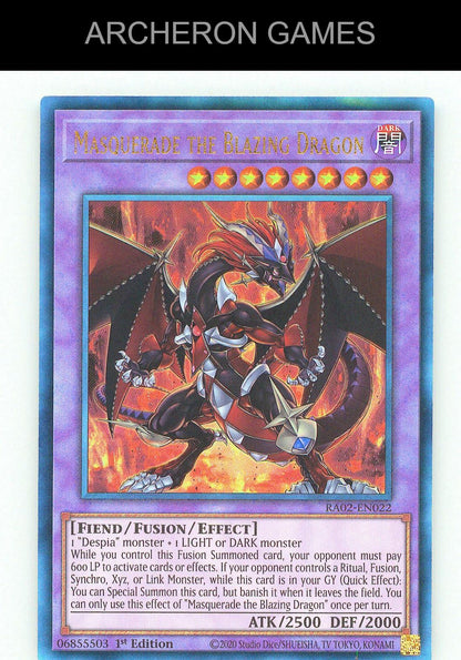 Masquerade the Blazing Dragon (PCR) Prismatic Collector's Rare YUGIOH Card