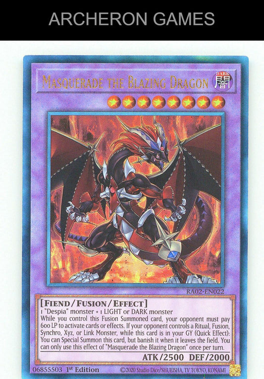 Masquerade the Blazing Dragon (PCR) Prismatic Collector's Rare YUGIOH Card