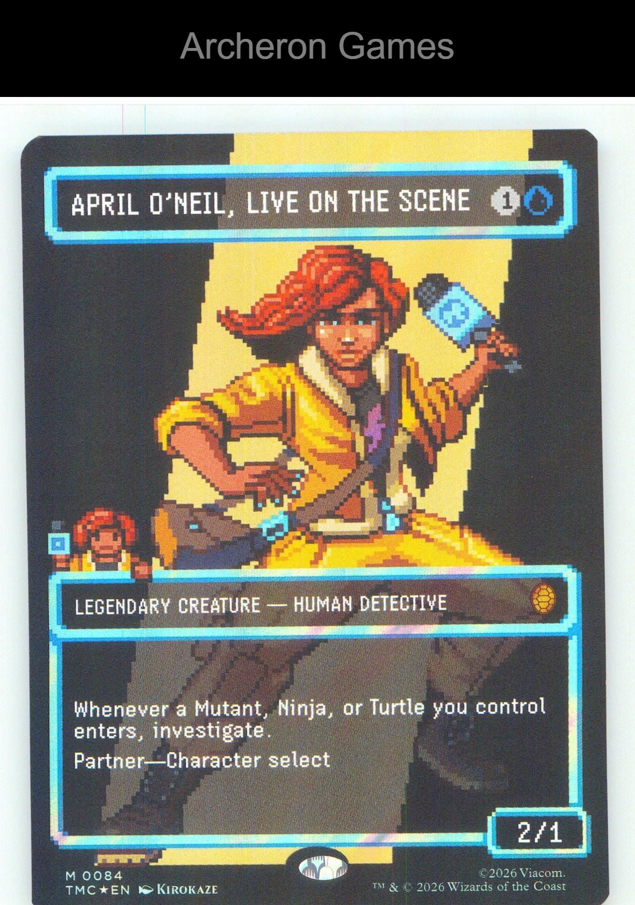 April O'Neil, Live on the Scene (Borderless) (Surge Foil) TMC 84 HOLO MTG NM/EX+