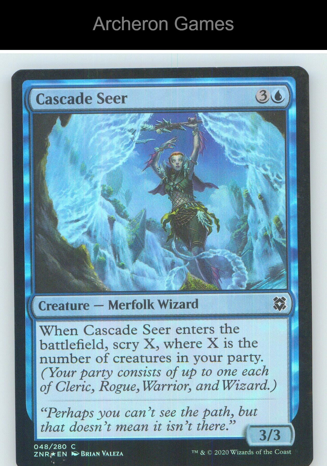 Cascade Seer ZNR 48 C MTG Card NM/EX+ Foil