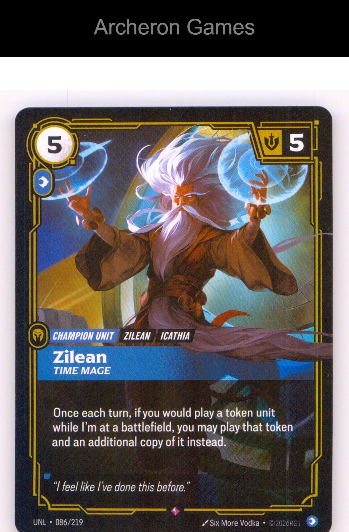 Zilean - Time Mage UNL 086/219 R Unleashed Riftbound Card